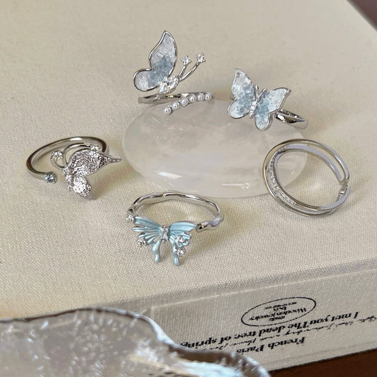 VIGVOG 2024 Frosted Butterfly Ring Collection