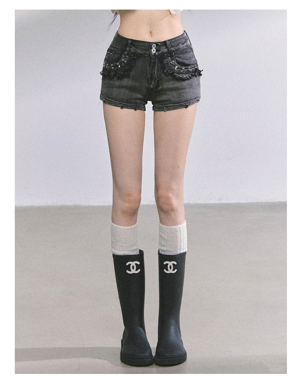 ShaoYeYan High-Waisted Denim Shorts