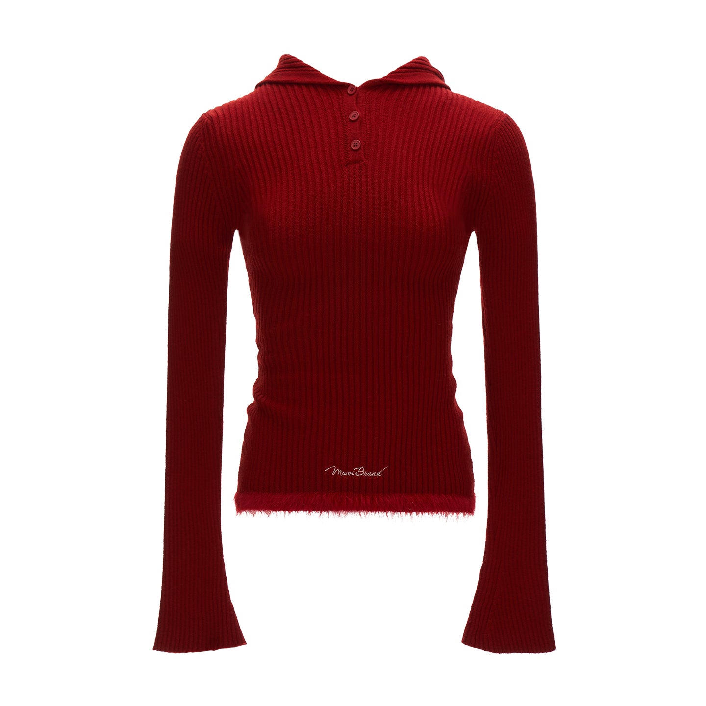 MAMC Star Flower Jacquard Round Neck Cropped Sweater