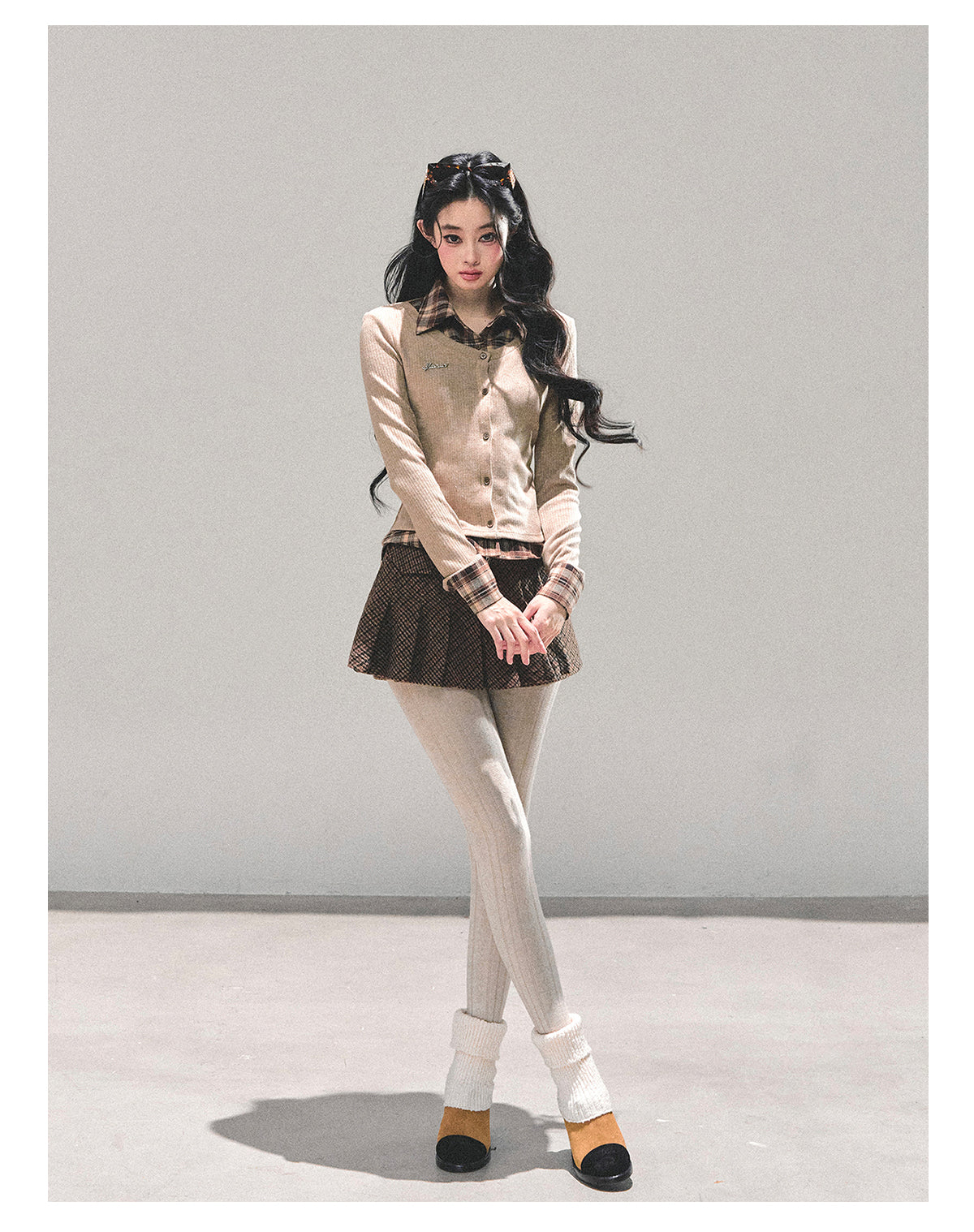 ShaoYeYan Moss Whispers Fake Two-Layer Knit T-Shirt