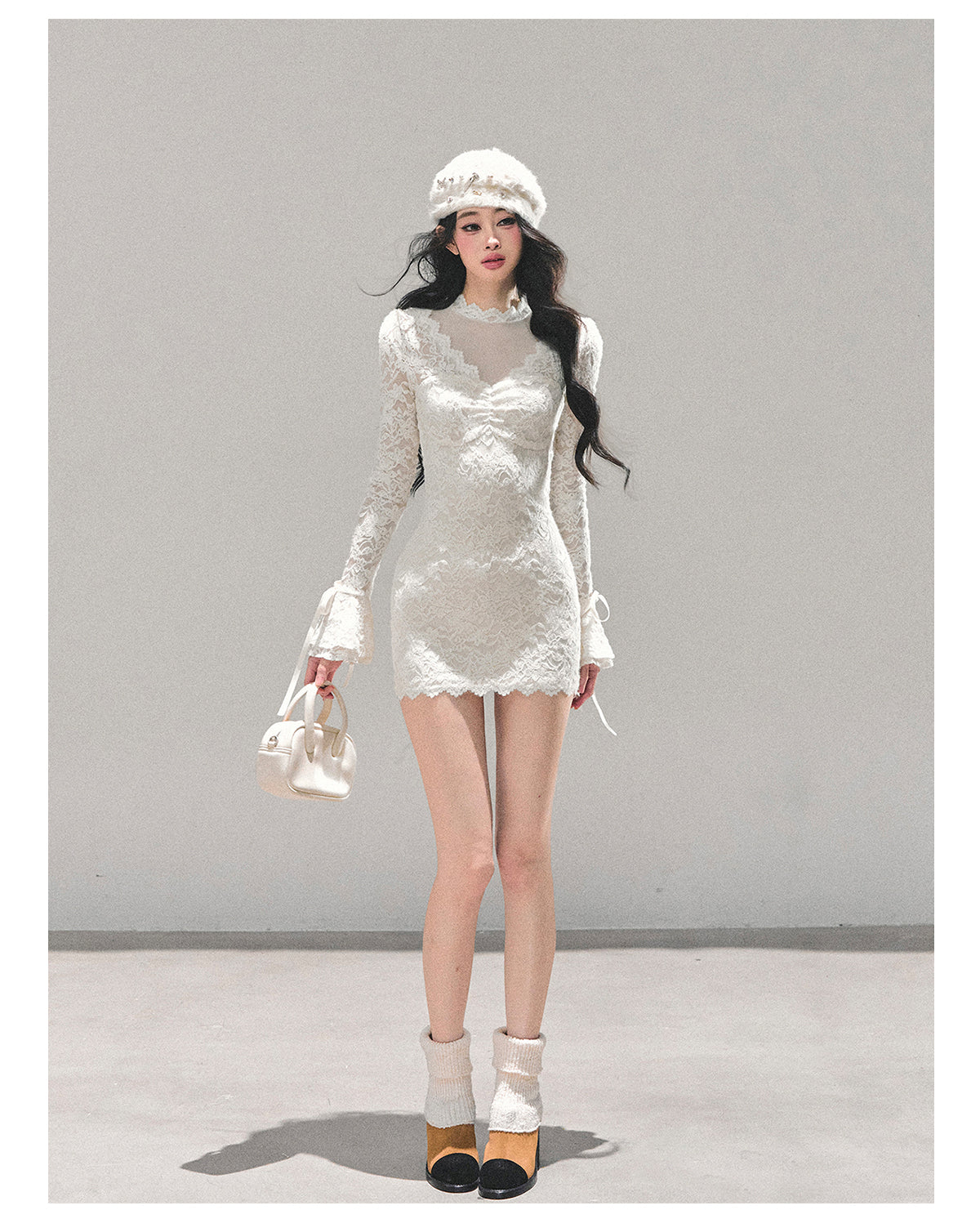 ShaoYeYan Full Moon Moment Long Sleeve Lace Dress