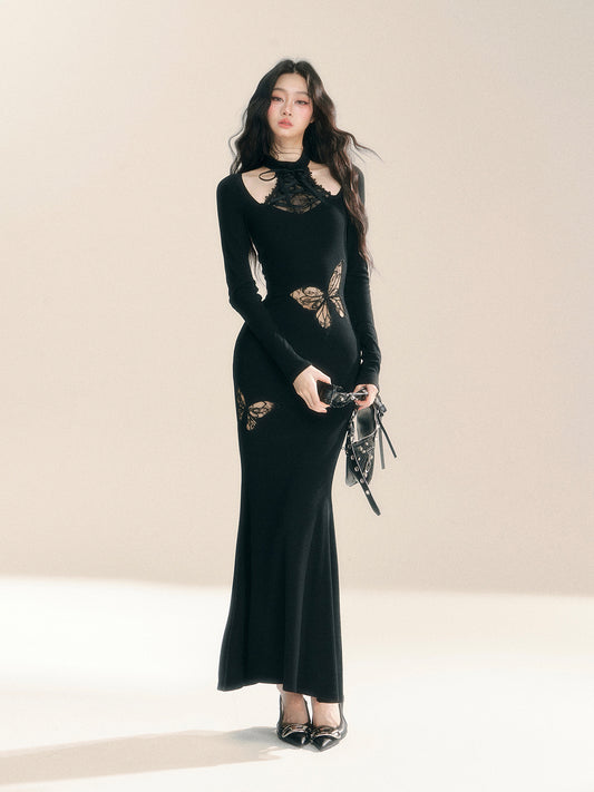 SHAOYEYAN Black Lace Bodycon Dress