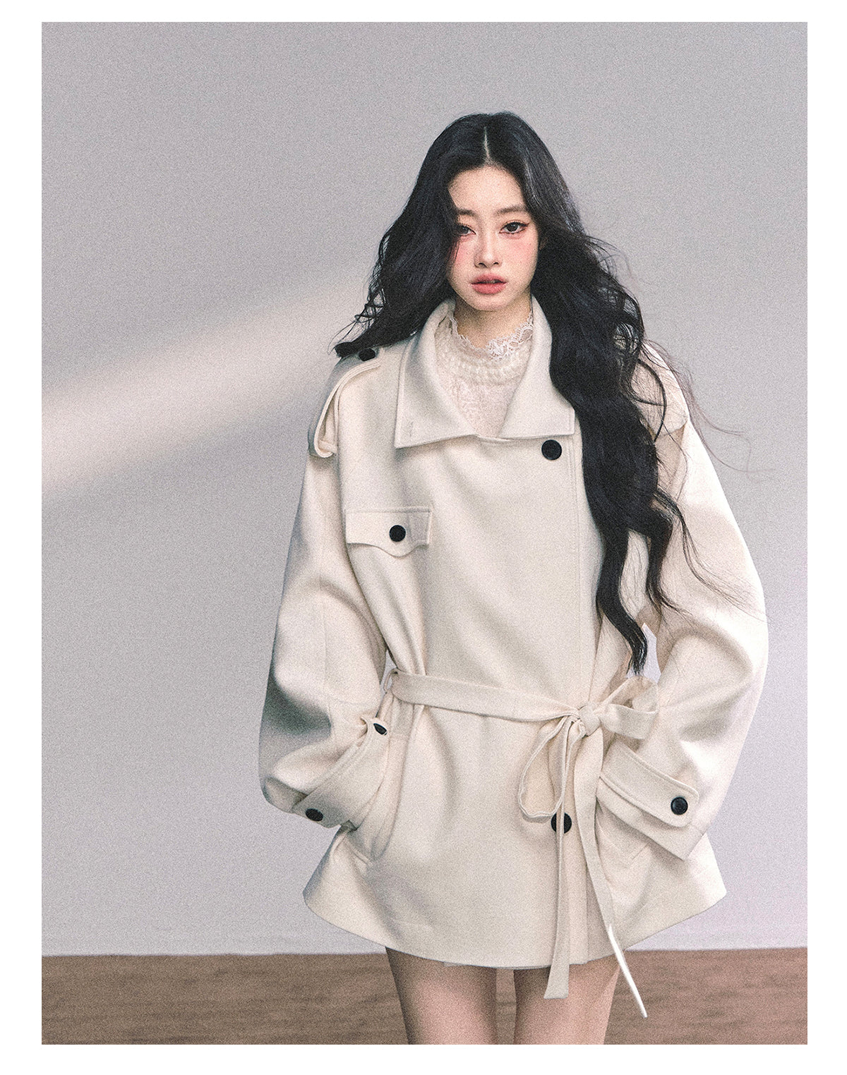 ShaoYeYan Shanghai Socialite British Style Loose Tweed Coat