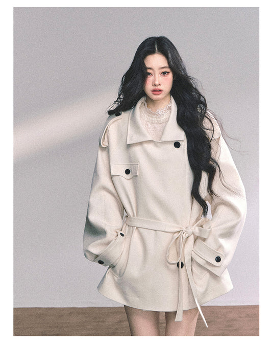 ShaoYeYan Shanghai Socialite British Style Loose Tweed Coat