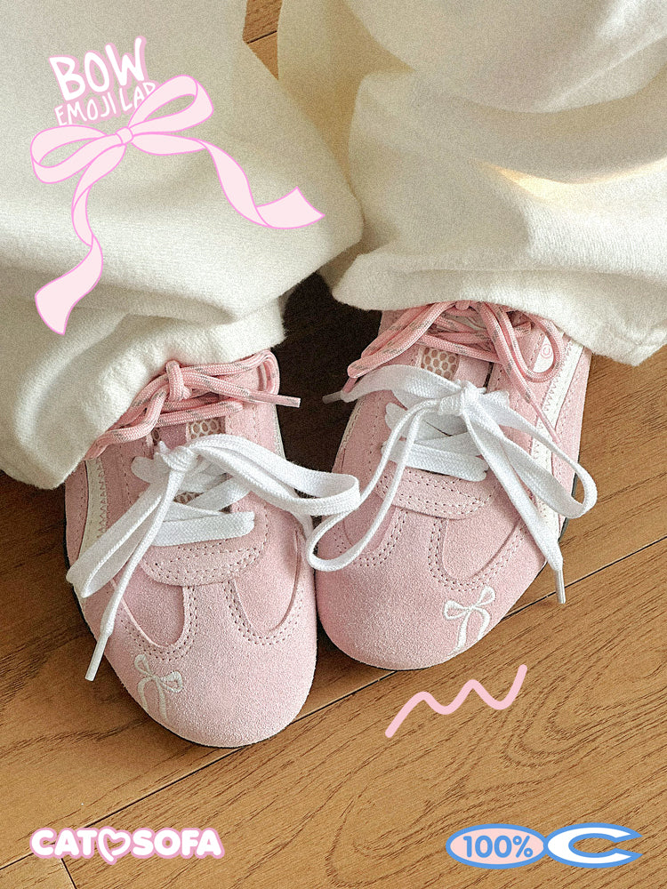 Cat&Sofa Spring Pink Bow Casual Sneakers