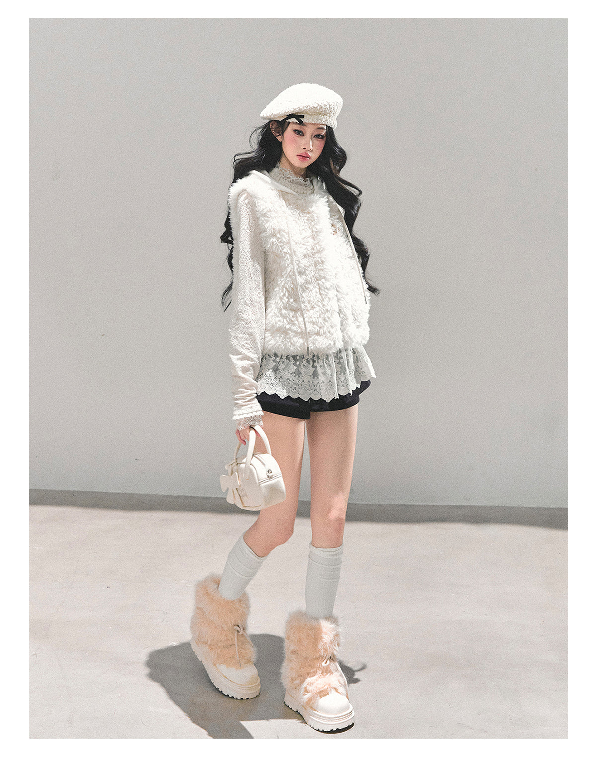 ShaoYeYan Light Snow Lamb Fur Vest