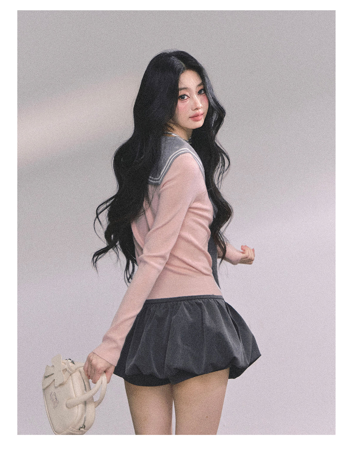 SHAOYEYAN American Long Sleeve Sailor Collar Slimming Tee