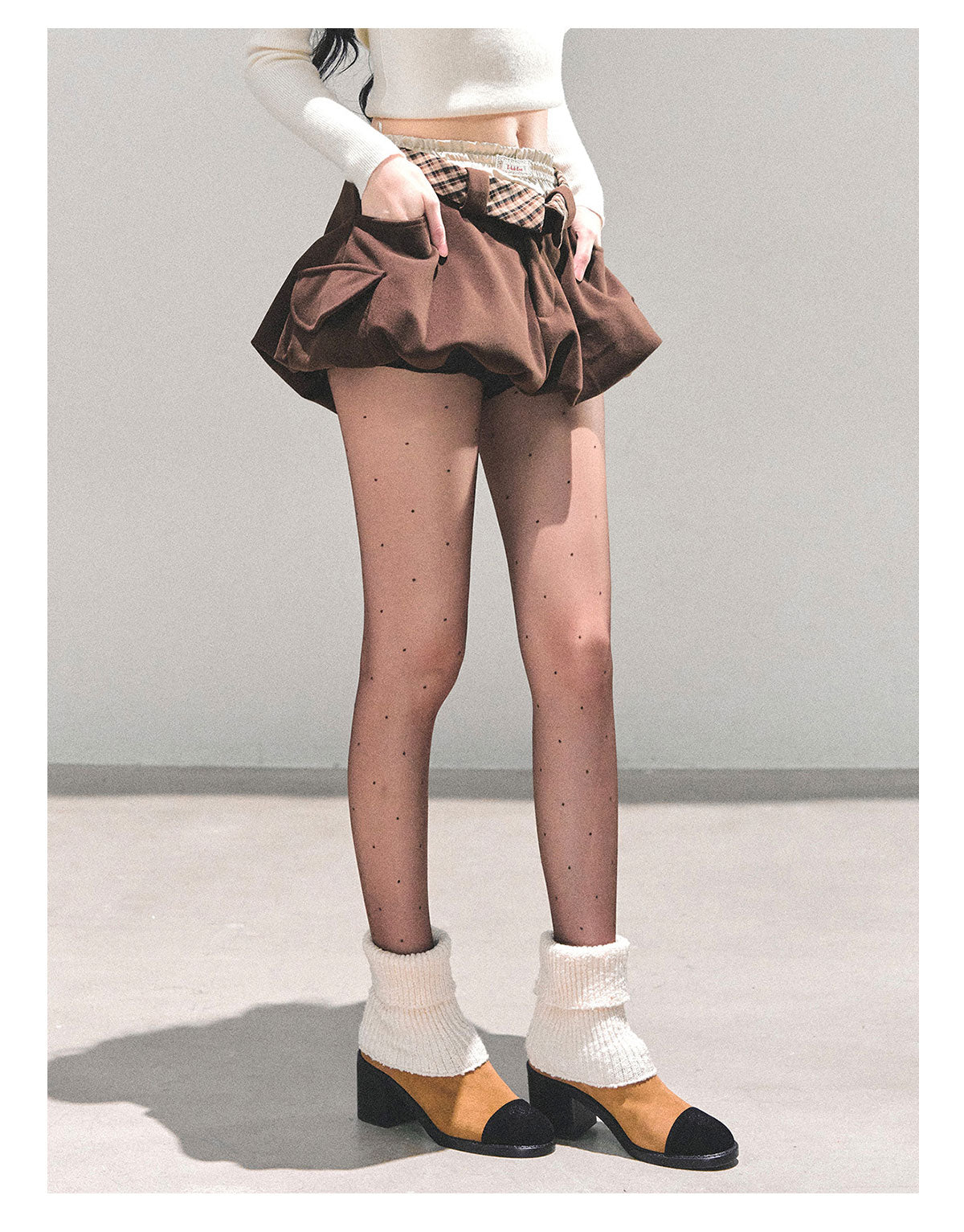 ShaoYeYan Snow Trails American Plaid Skirt