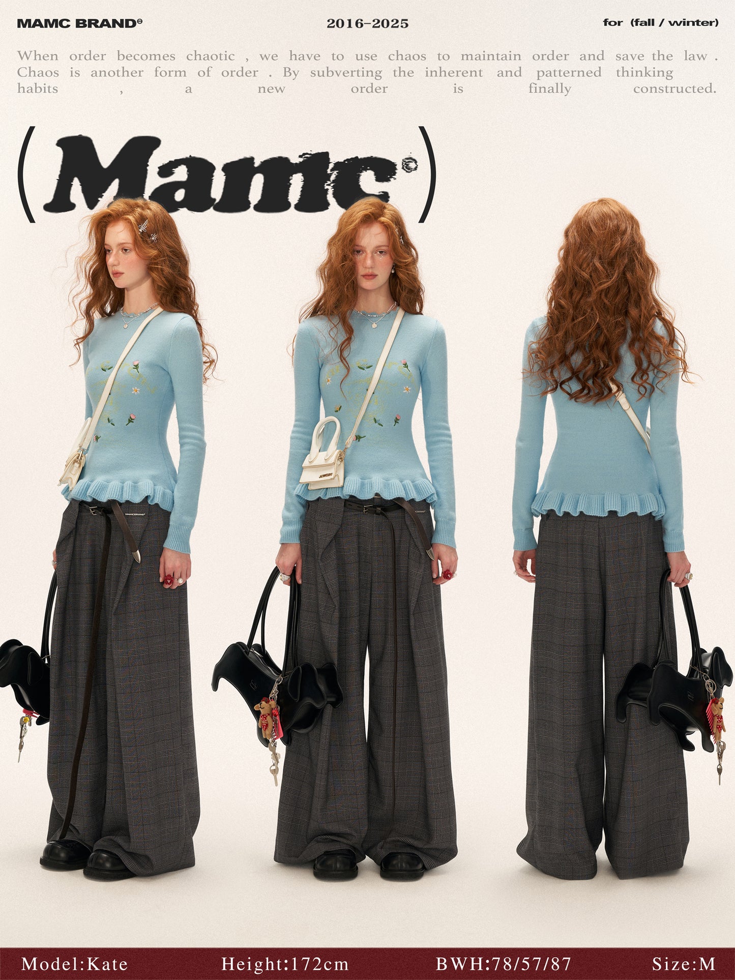 MAMC Floral Embroidery Print Base Layer Sweater