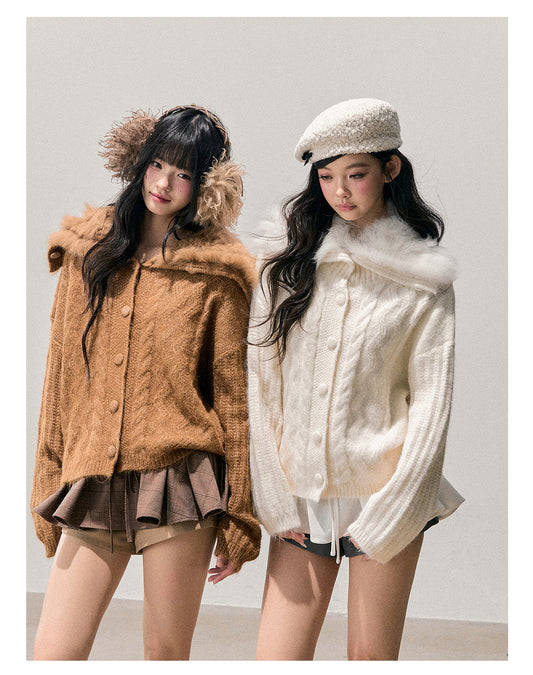 ShaoYeYan Aomalm Gentle Echo Fox Fur Sweater