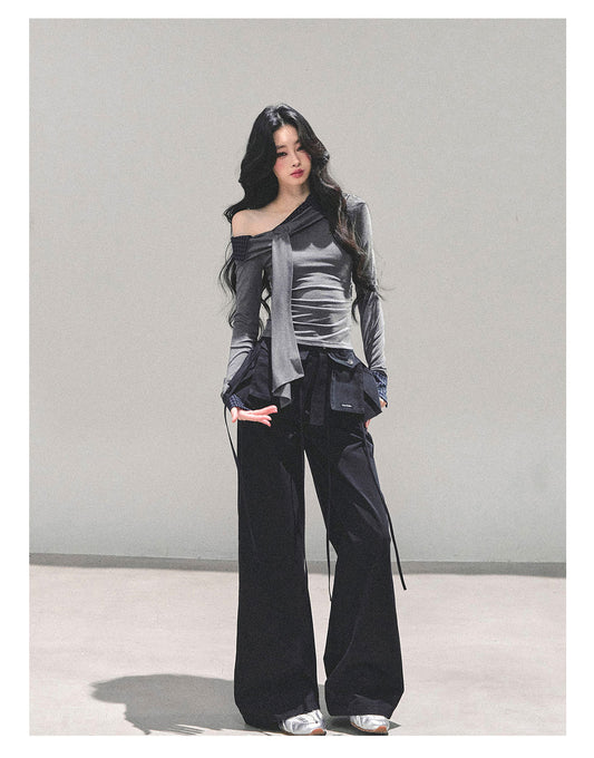 ShaoYeYan She Passes Quietly Fake Two-Layer Knit Top