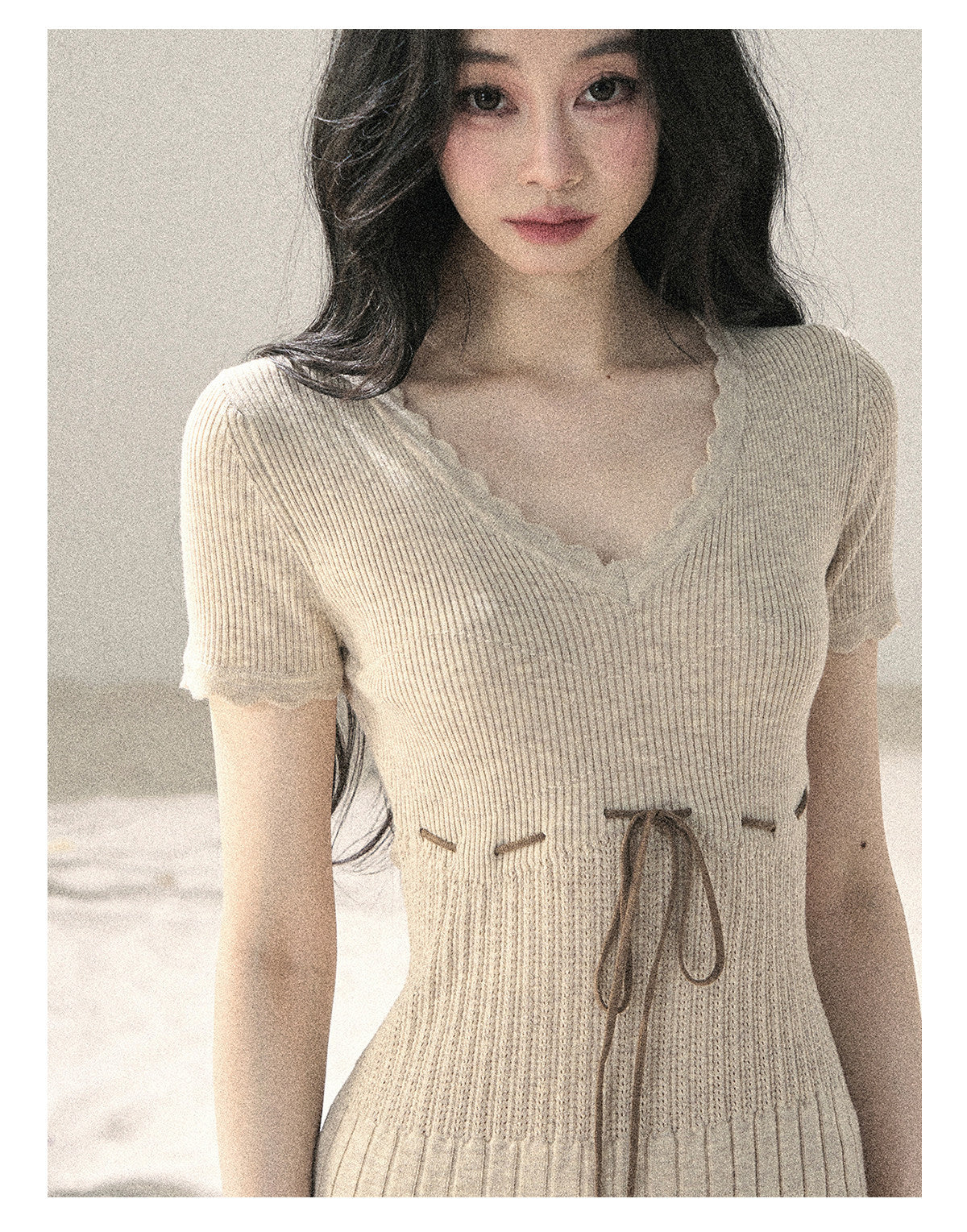 ShaoYeYan Aomalm Like Evening Breeze's Soft Hum French Lace Knit Dress