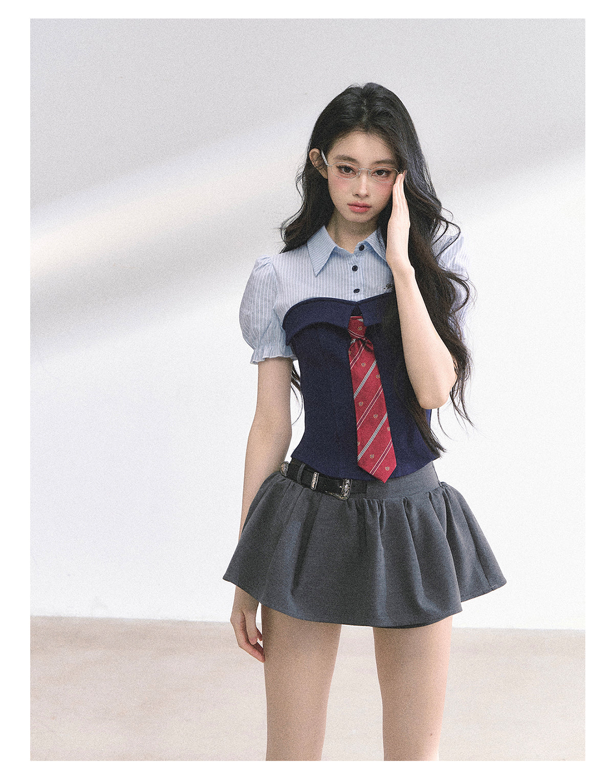 SHAOYEYAN American Style Striped Crop Tee