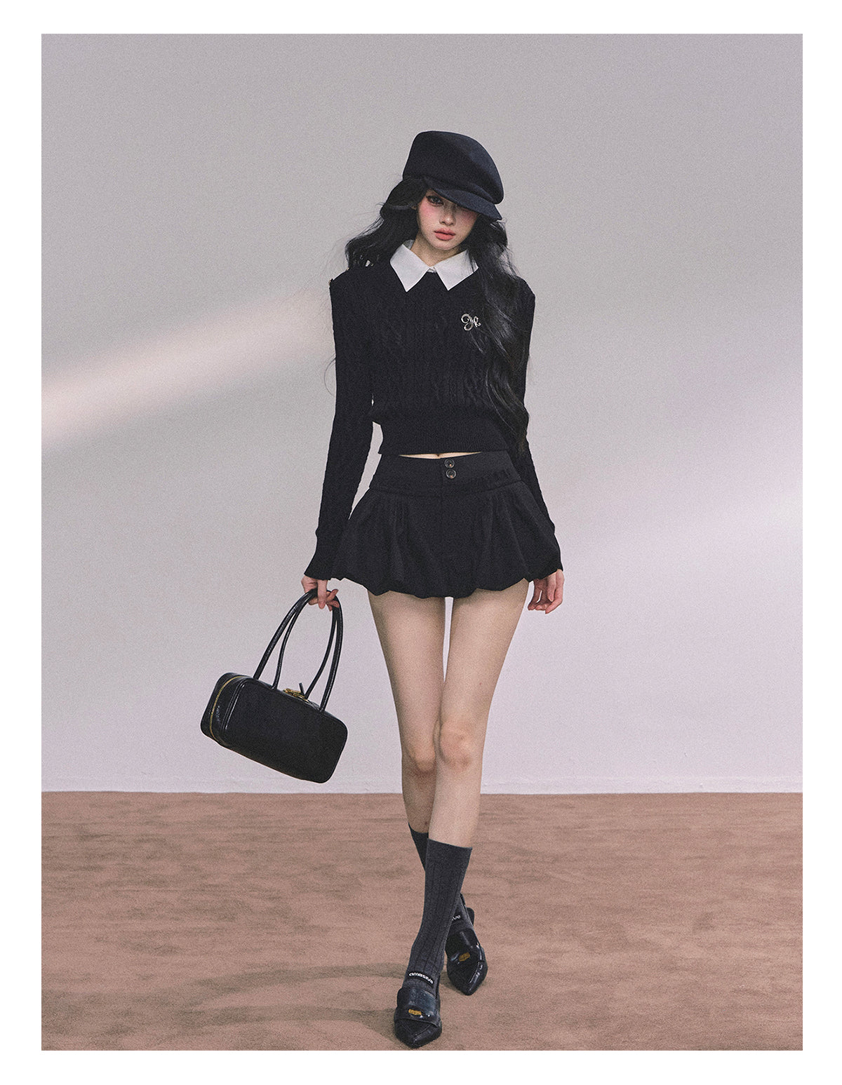 ShaoYeYan Intellectual Aesthetic Fake Two-Layer Knit Sweater