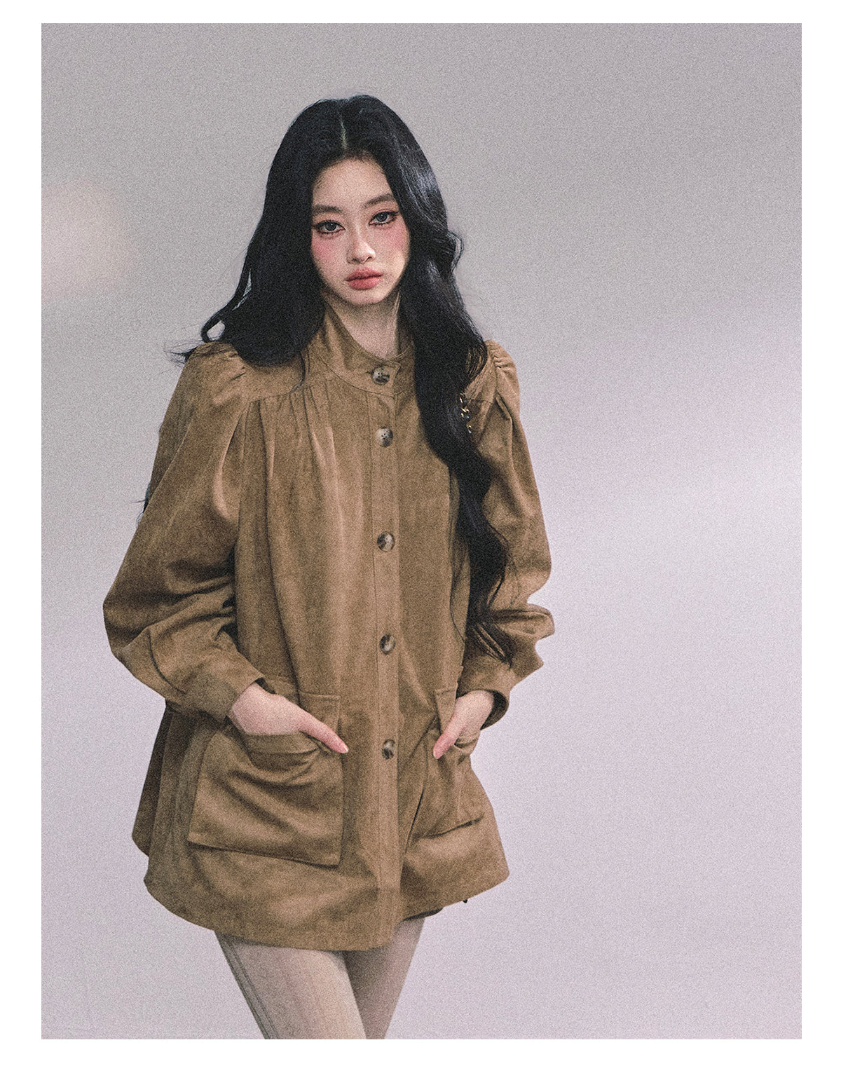 ShaoYeYan Cocoa Warm Brown Premium French Suede Blazer