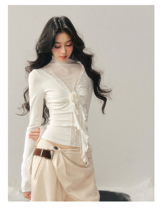 ShaoYeYan Aomalm Her Fading Curve High-Neck Lace Camisole