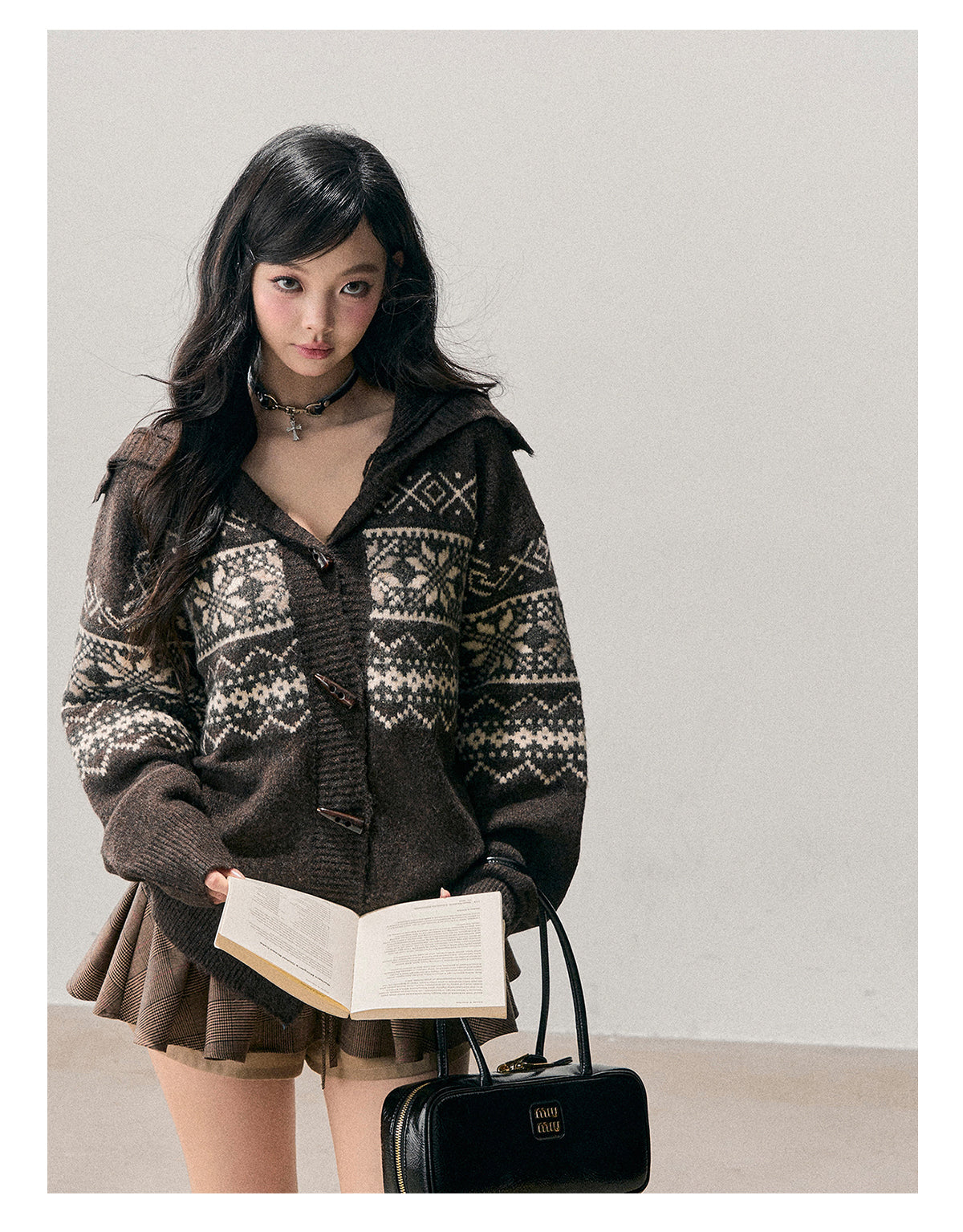 ShaoYeYan Aomalm Weightless Night Fair Isle Toggle Cardigan