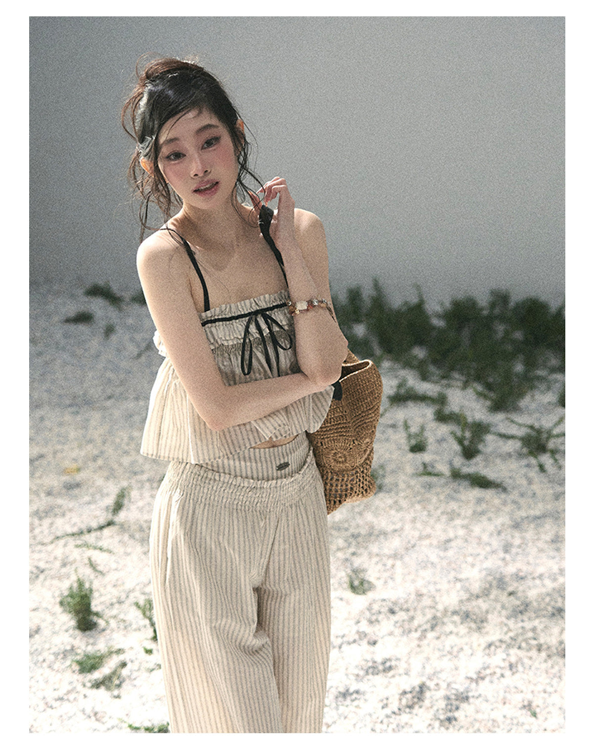 ShaoYeYan Aomalm Early Summer Weaves a Light Dream Korean Striped Set
