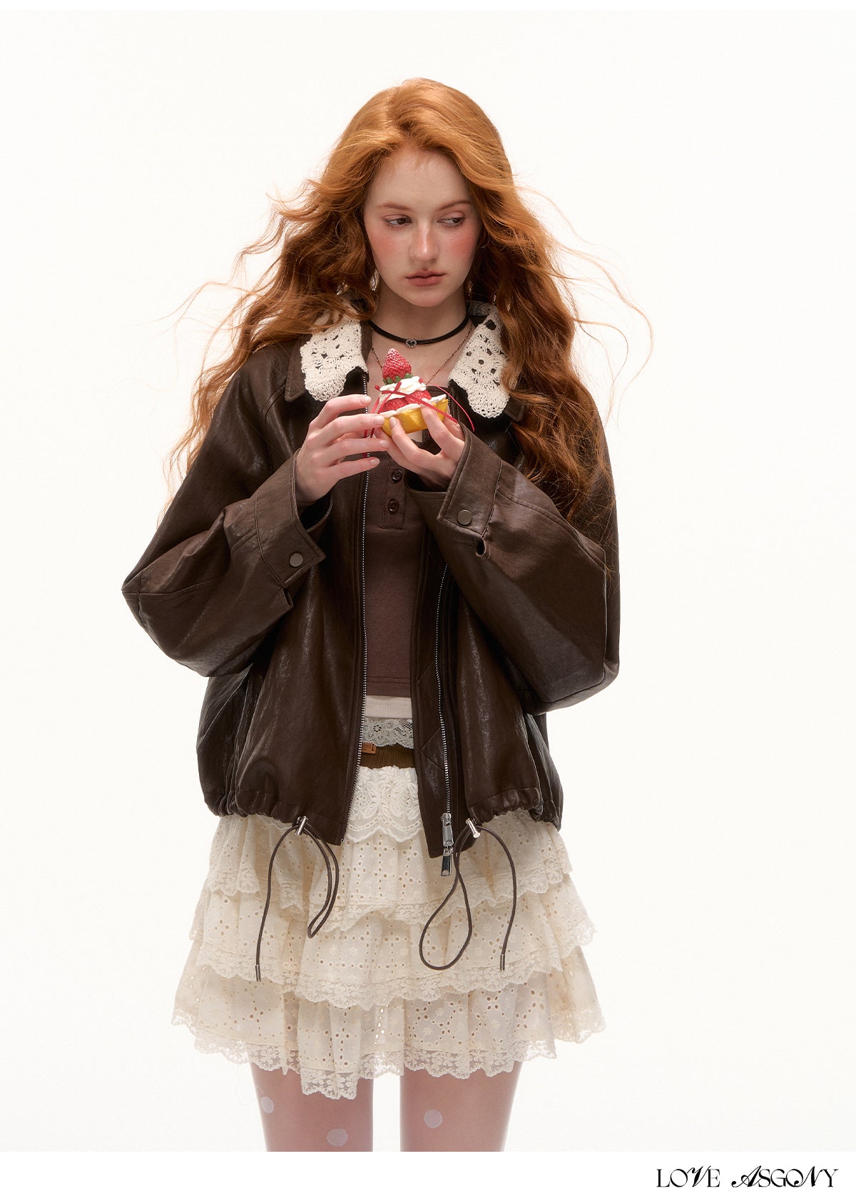 AsGony PU Leather Blazer