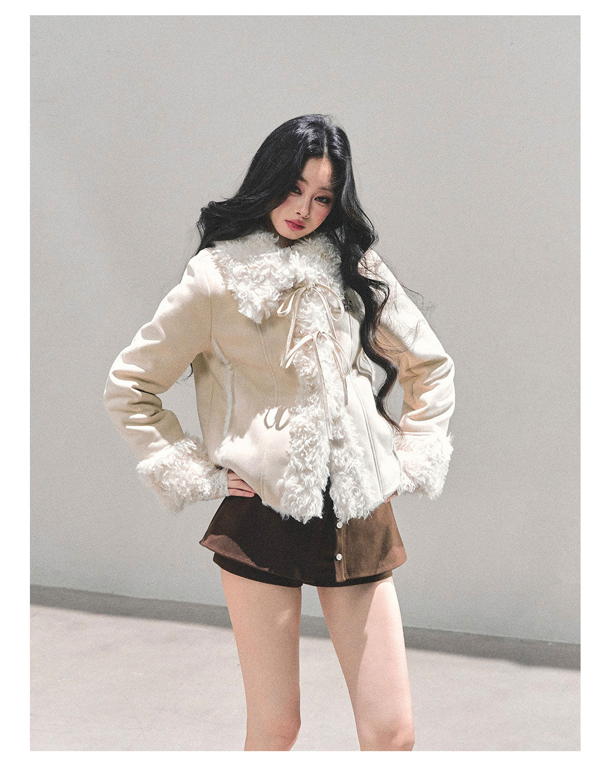 ShaoYeYan She Melts Into Winter Fur-Trimmed Coat