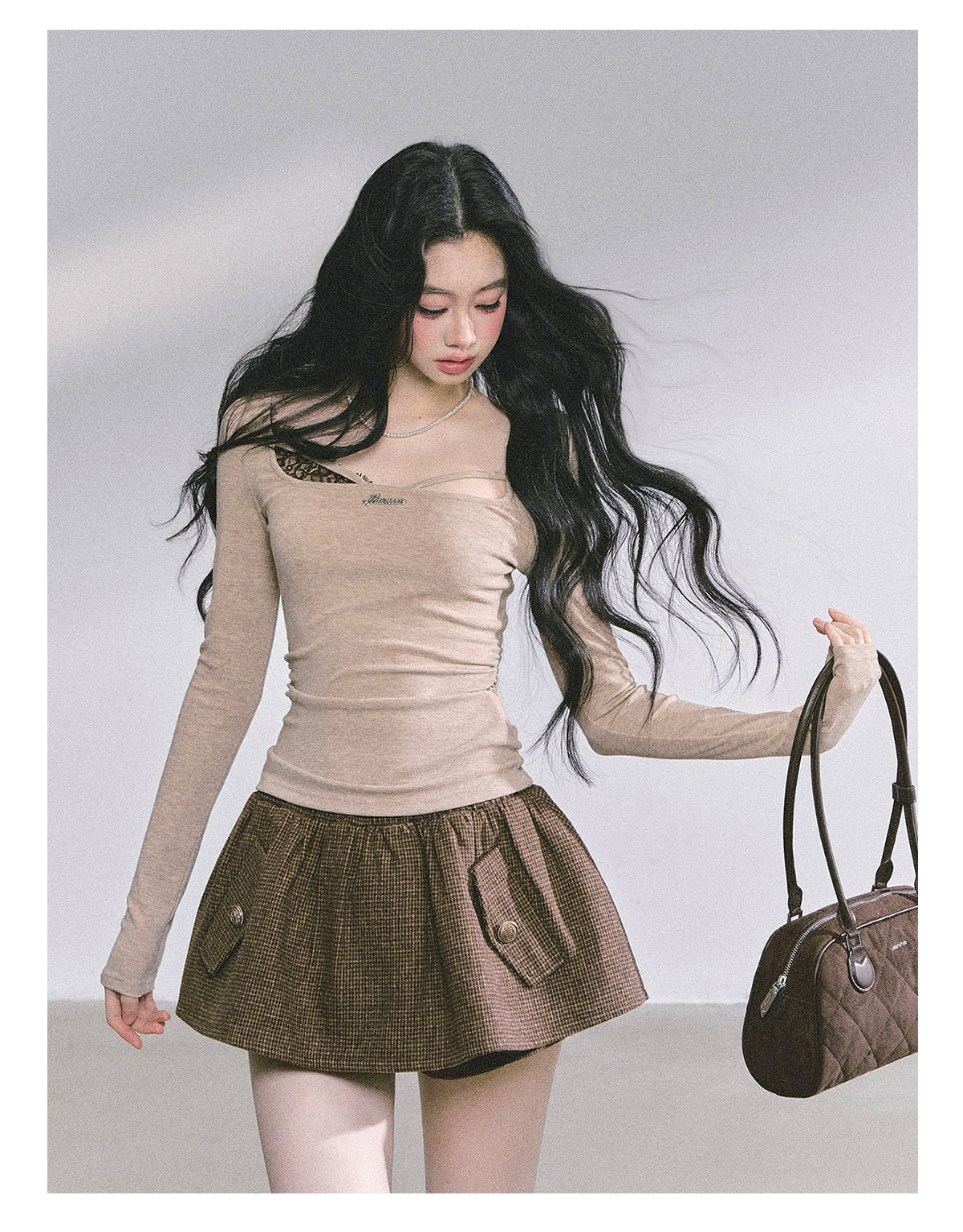 ShaoYeYan Long Sleeve Lace T-Shirt