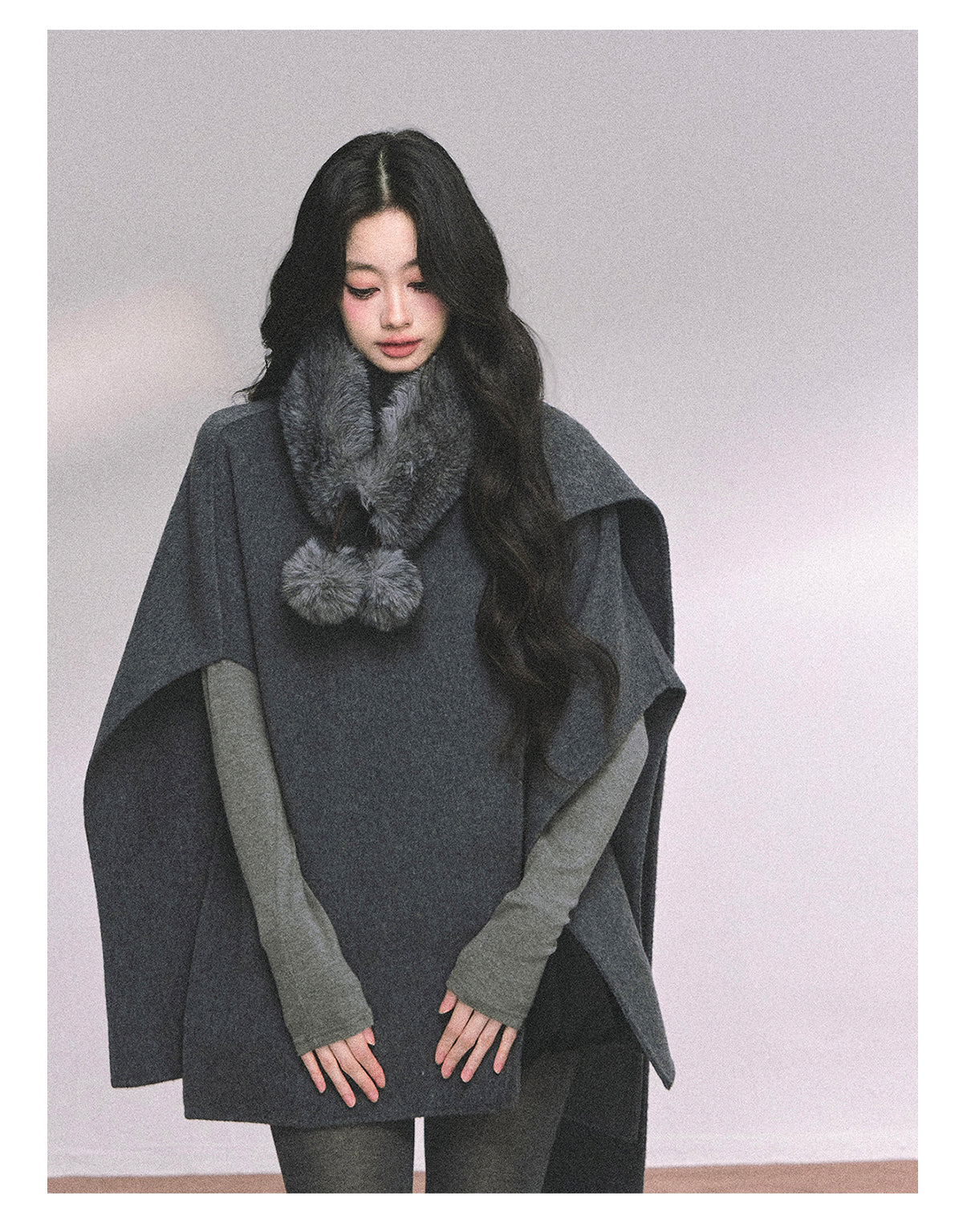 ShaoYeYan Corgi Heiress Premium French Wool Cape Coat