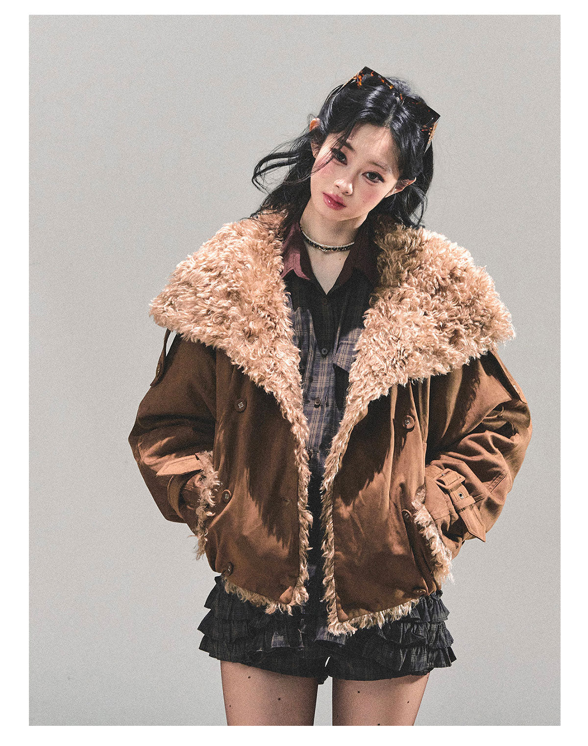 ShaoYeYan Fluffy Winter Lamb Fur Coat