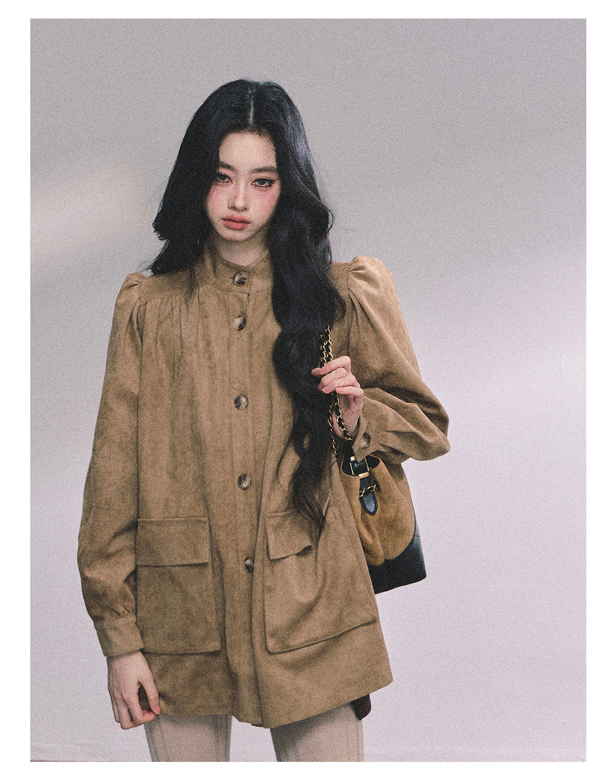 ShaoYeYan Cocoa Warm Brown Premium French Suede Blazer