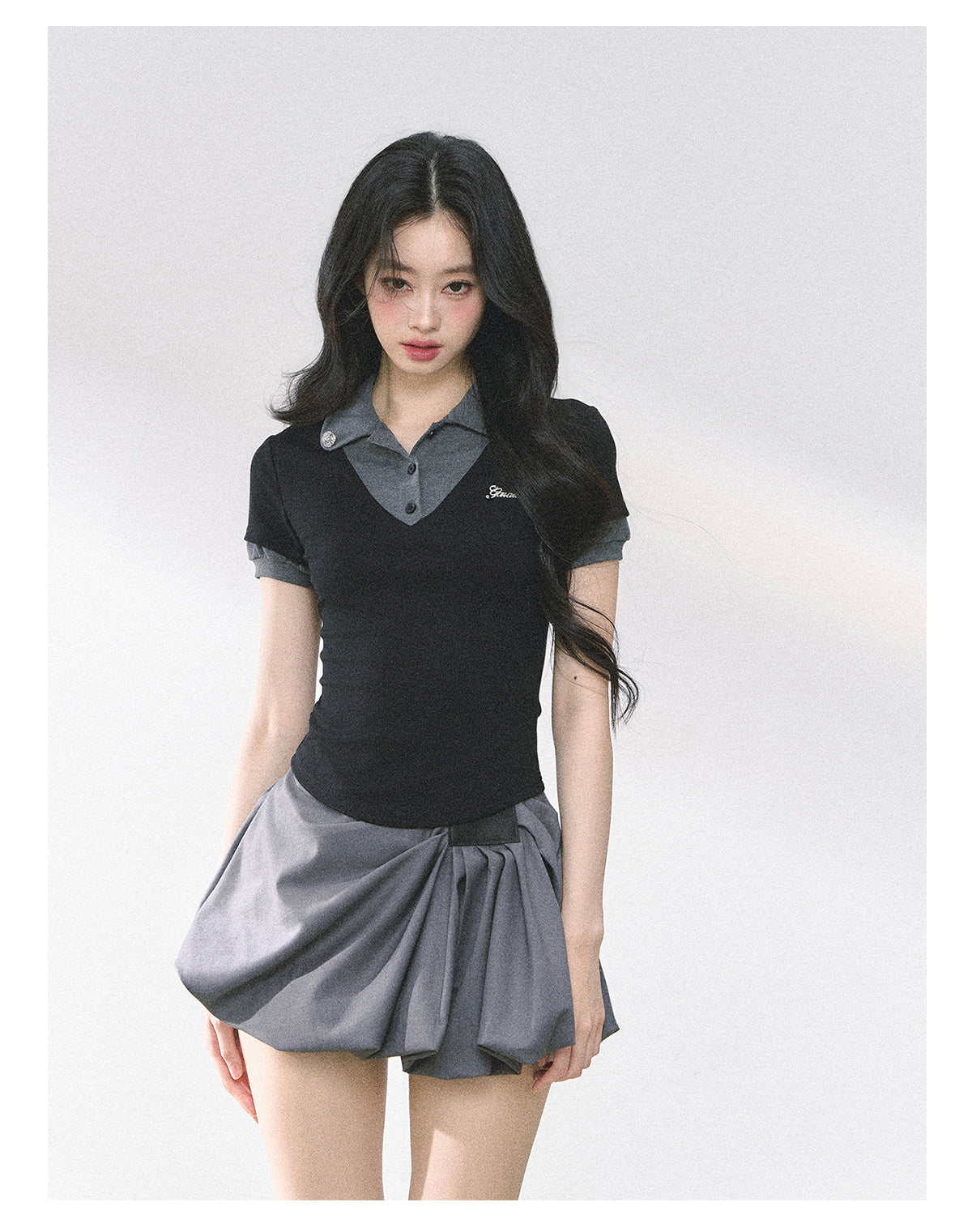 SHAOYEYAN American Style Mock Two-Layer Tee
