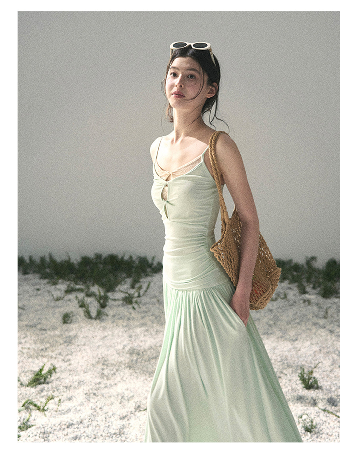 ShaoYeYan Aomalm Mint's Dry Down Salted Elegant Two-Piece Set