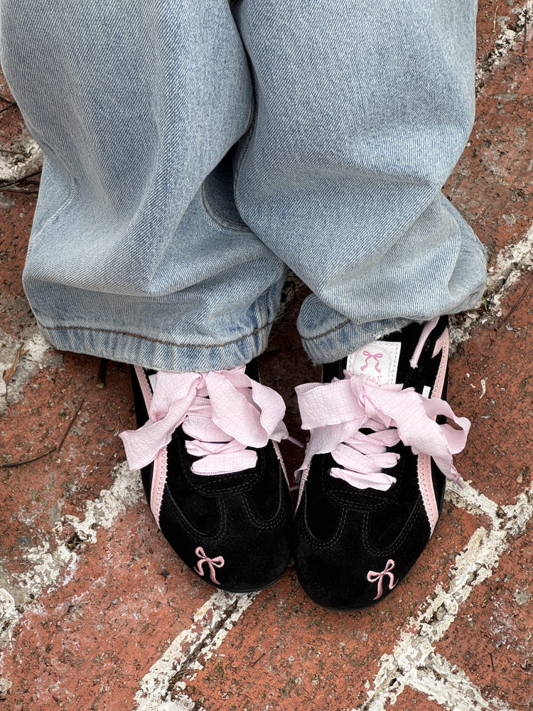 Cat&Sofa Spring Pink Bow Casual Sneakers