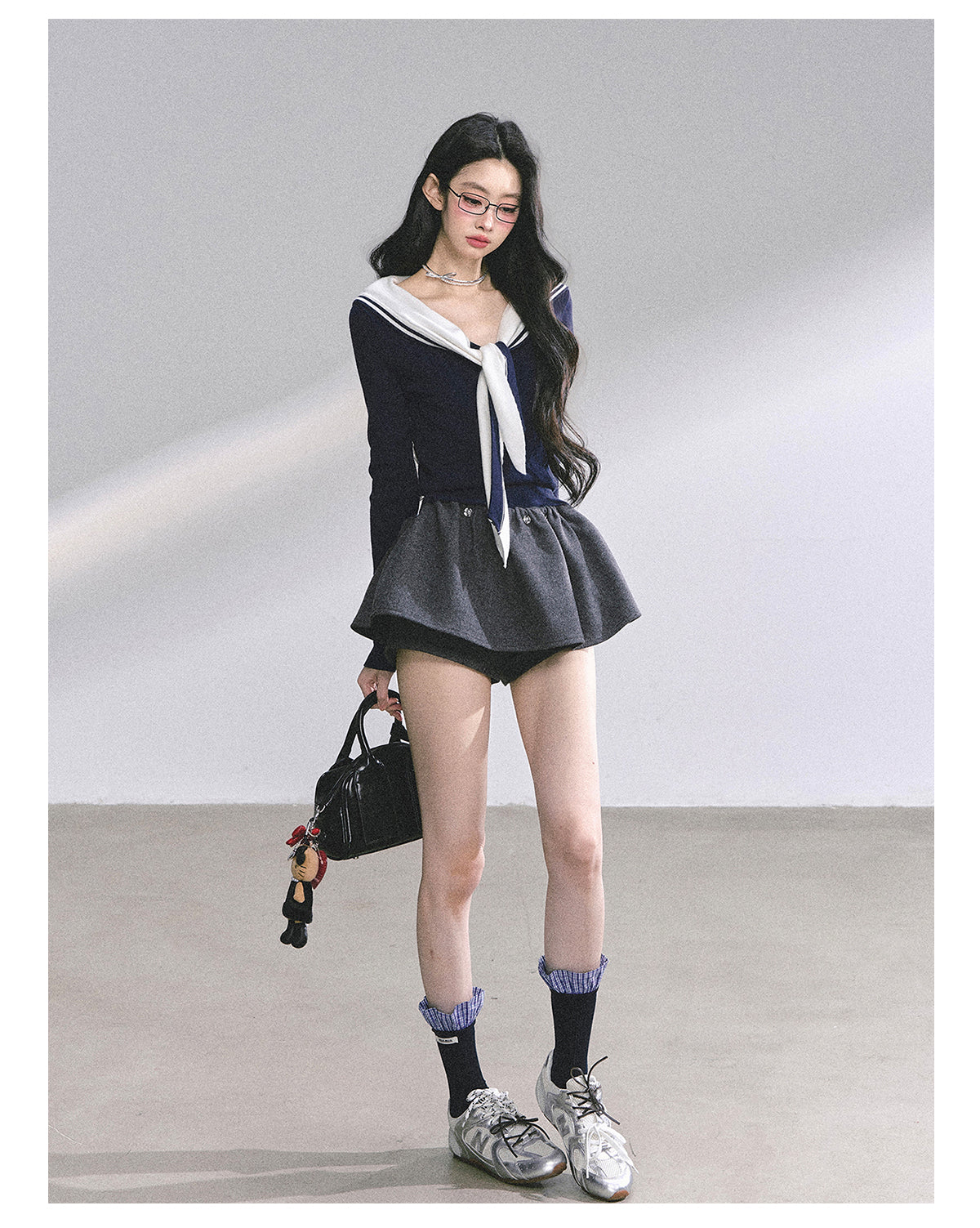 SHAOYEYAN American Long Sleeve Sailor Collar Slimming Tee