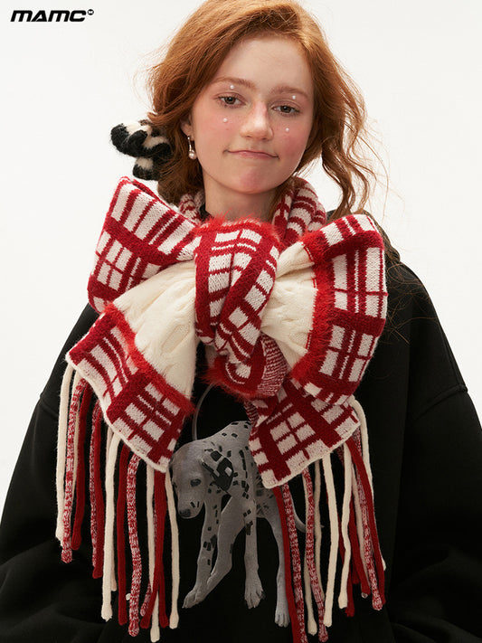 MAMC Plaid Fringe Scarf