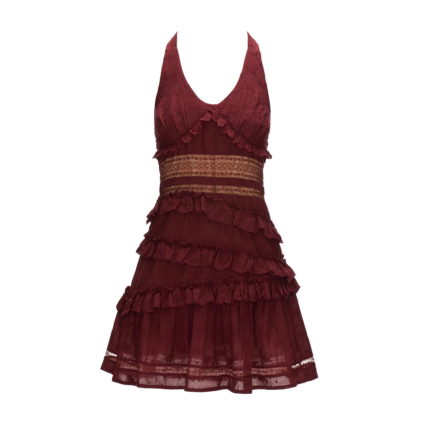 MAMC Lace Trim Layered Slip Dress