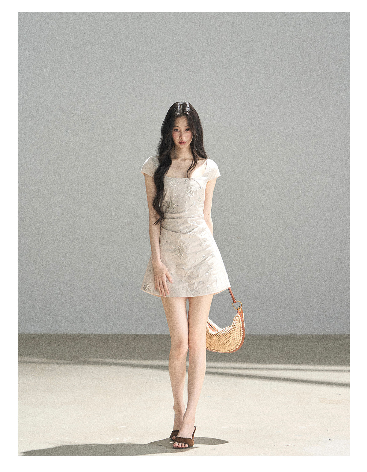 ShaoYeYan Aomalm Summer Slow Motion Elegant Square Neck Dress