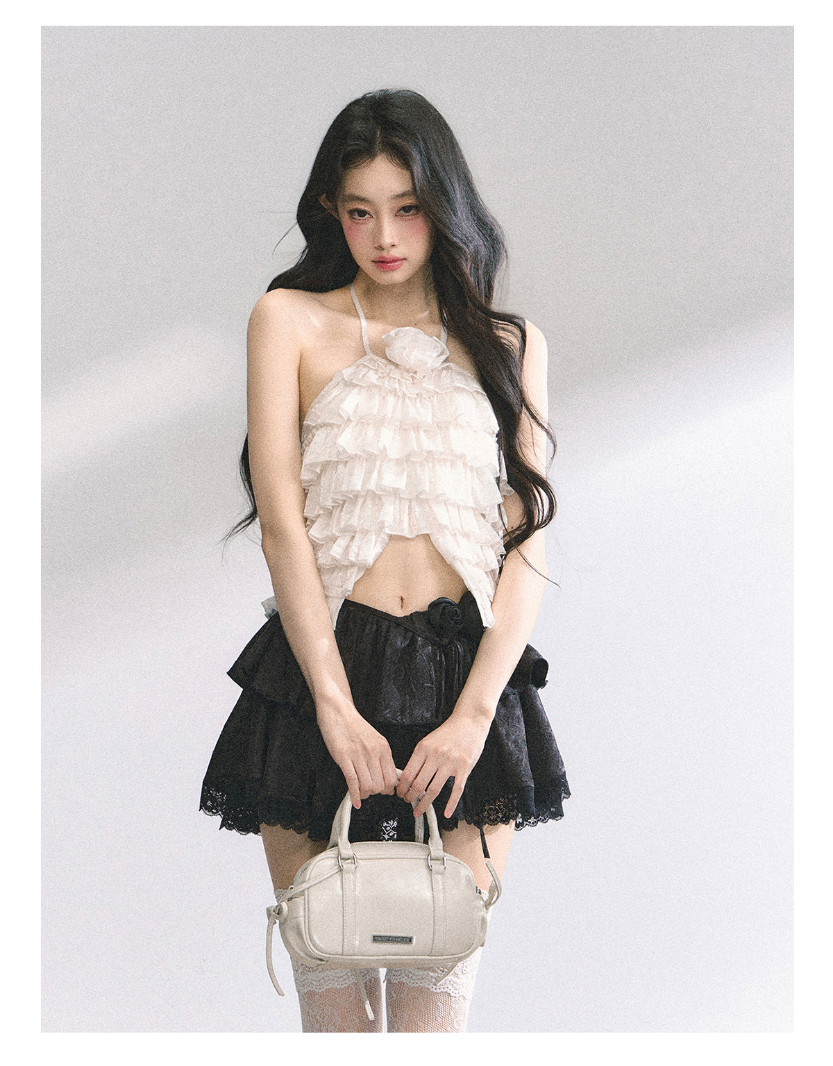 SHAOYEYAN French Lace Floral Mini Skirt