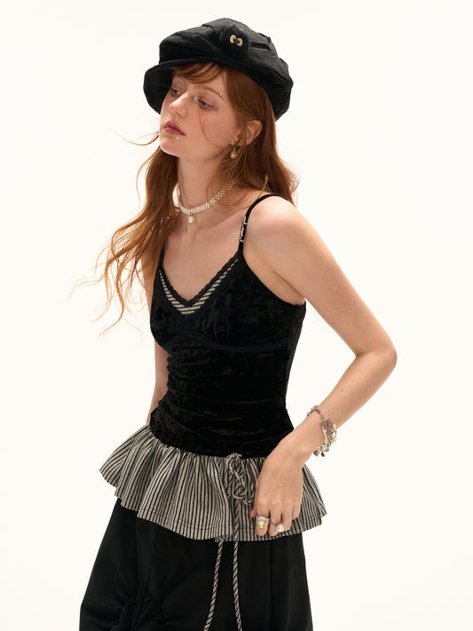 MAMC Mock Two-Piece Lace Trim Camisole