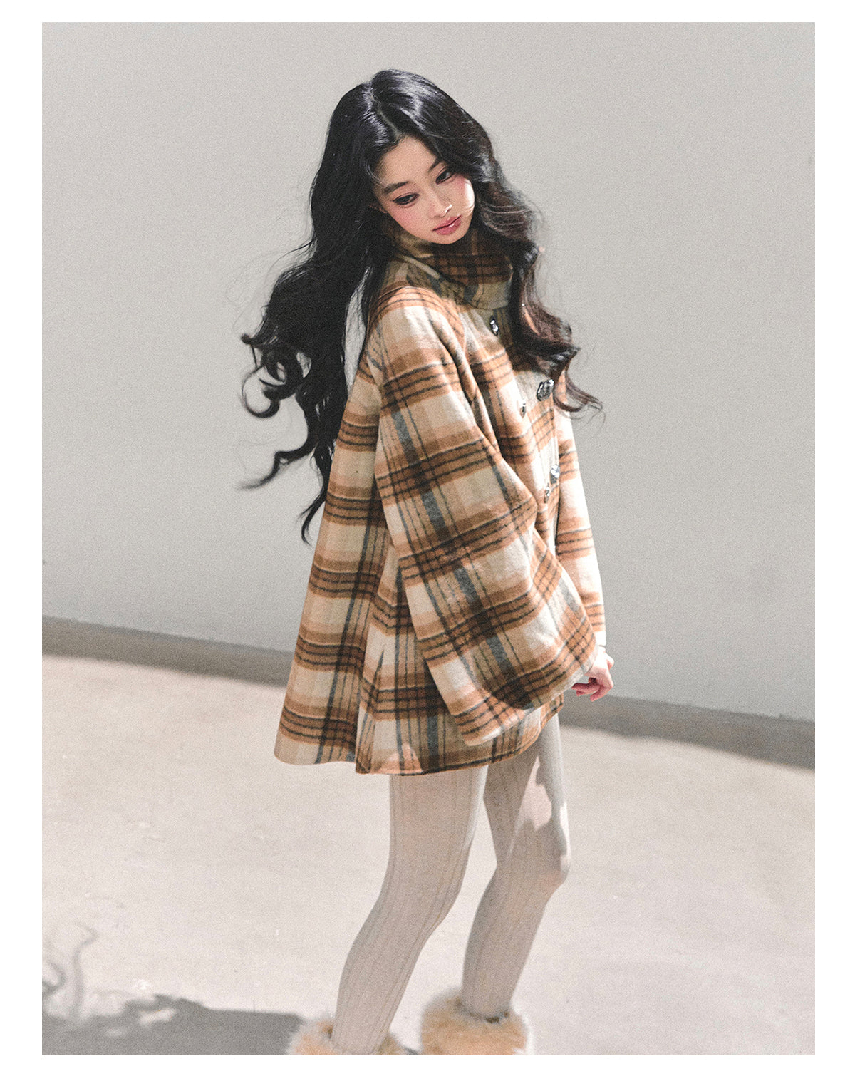 ShaoYeYan Hidden Grid Secret Wool Coat