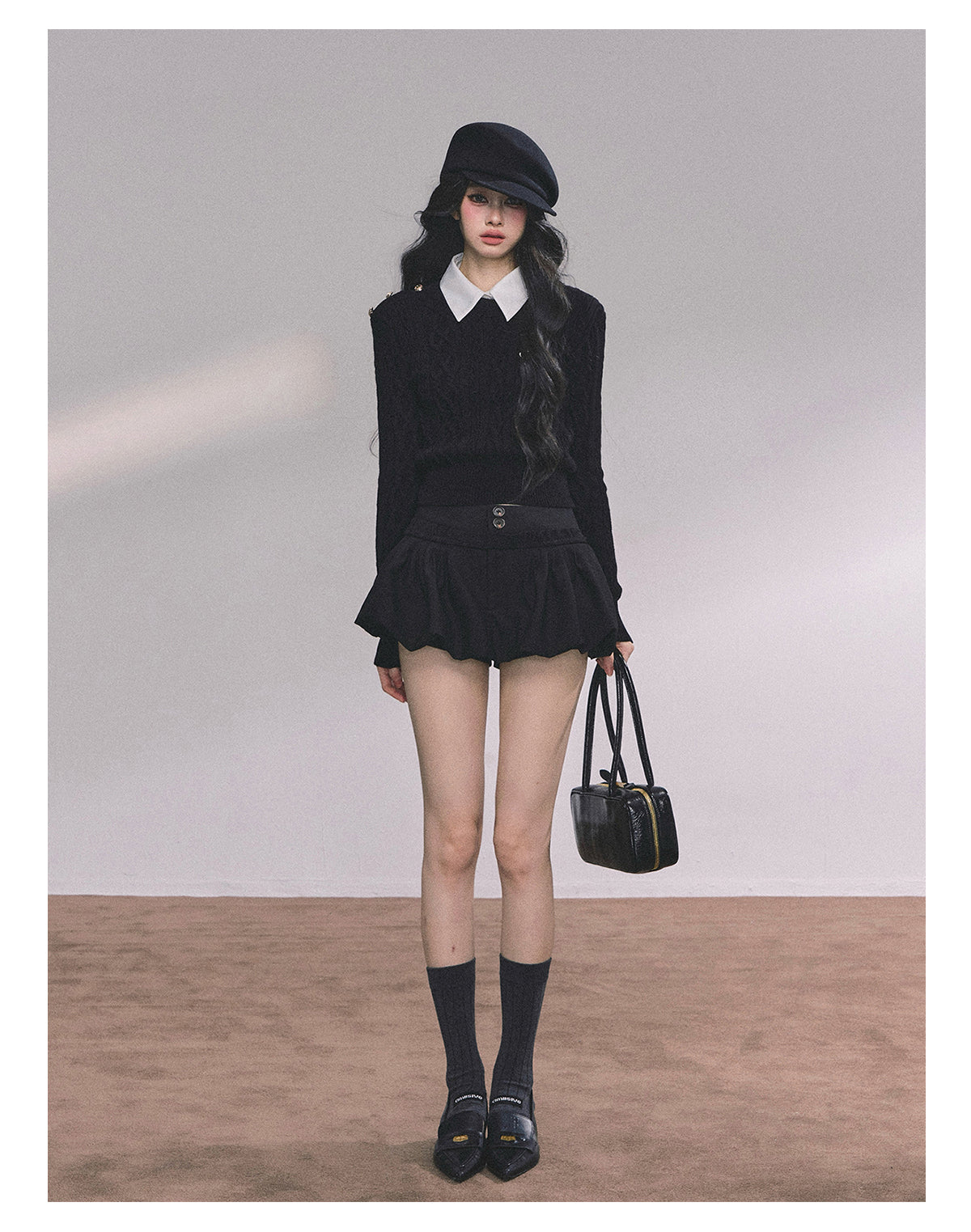 ShaoYeYan Intellectual Aesthetic Fake Two-Layer Knit Sweater