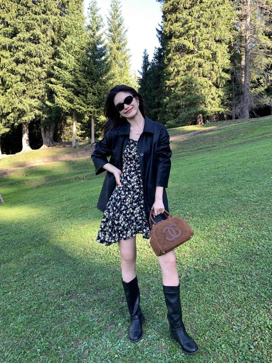 PUSUMEDE Floral Print V-Neck Sundress