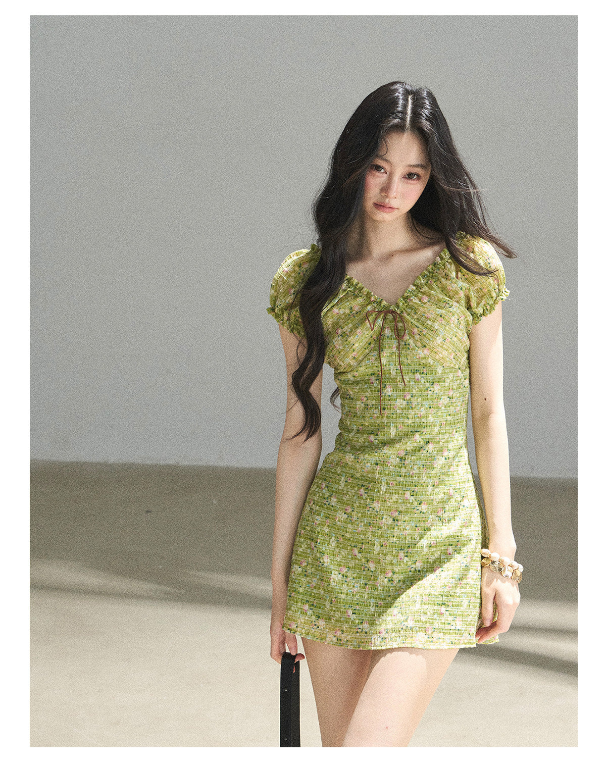 ShaoYeYan Aomalm Breath of the Forest French Embroidered Chiffon Dress