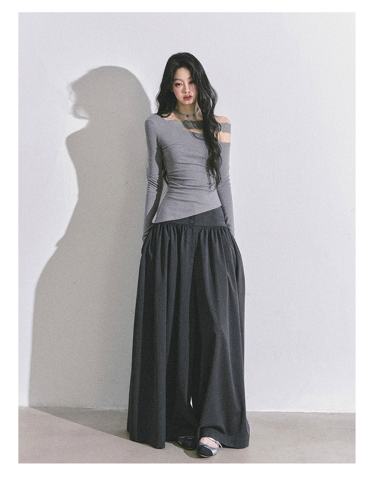ShaoYeYan Rosa Street Loose Fit Wide-Leg Trousers