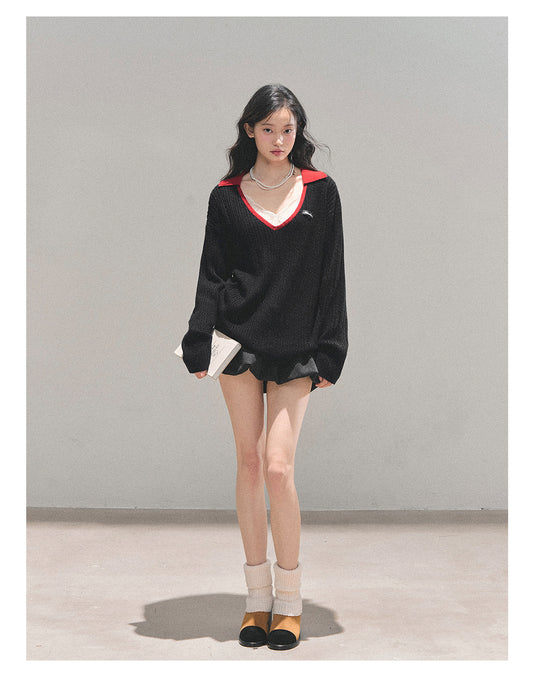 ShaoYeYan Aomalm Before Night Melts V-Neck Wool Sweater