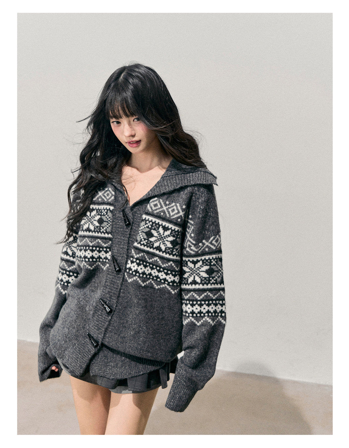 ShaoYeYan Aomalm Weightless Night Fair Isle Toggle Cardigan