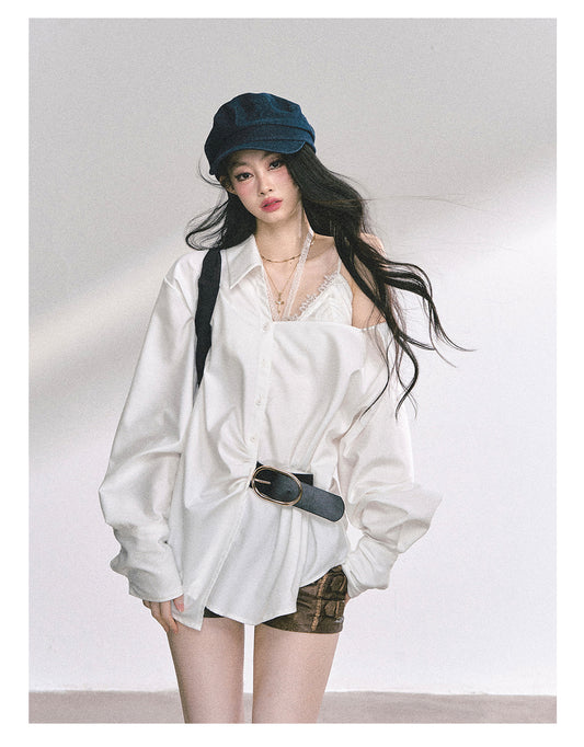 SHAOYEYAN French Off-Shoulder Sun Shirt