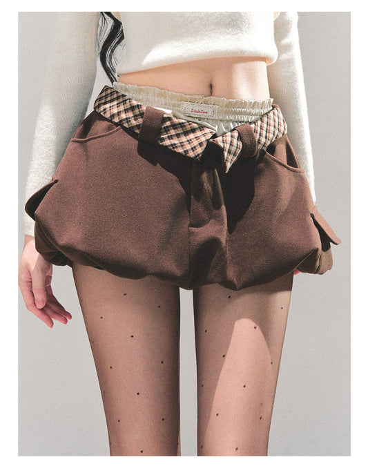 ShaoYeYan Snow Trails American Plaid Skirt