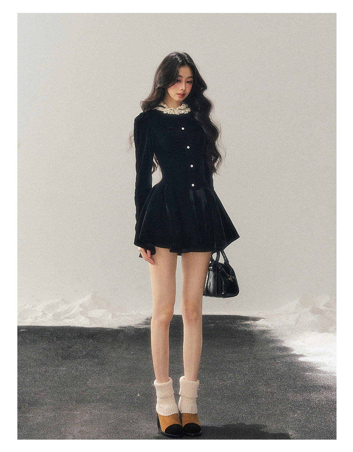 ShaoYeYan Aomalm Bernard Heiress French Ruffle Lace Dress