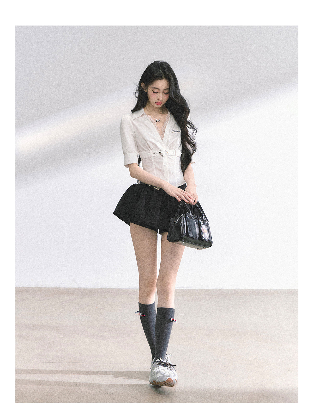 SHAOYEYAN French Lace Striped Shirt