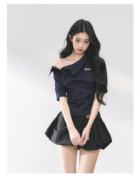 SHAOYEYAN French Off-Shoulder Blouse
