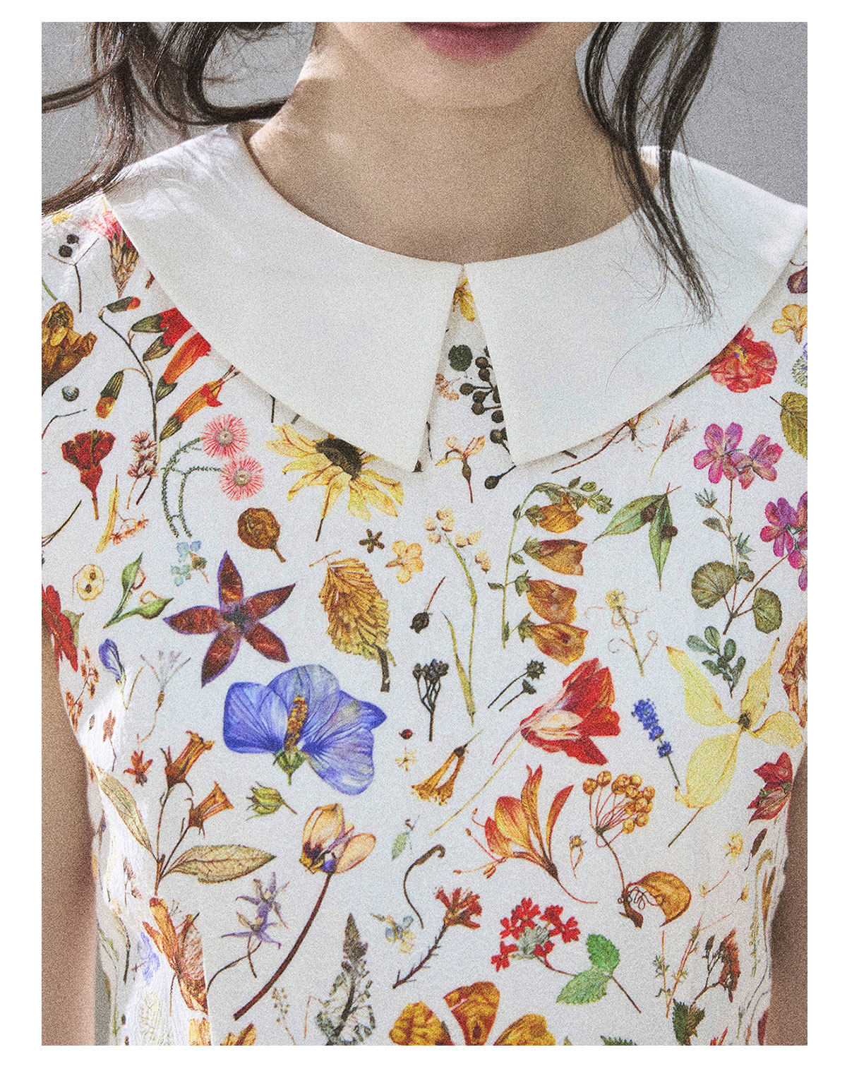 ShaoYeYan Aomalm Petals Blown by the Wind French Floral Dress